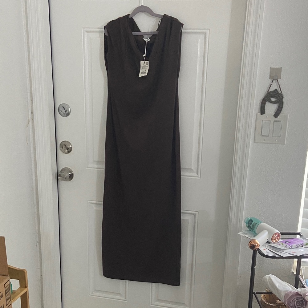Elegant brown Sleeveless Dress